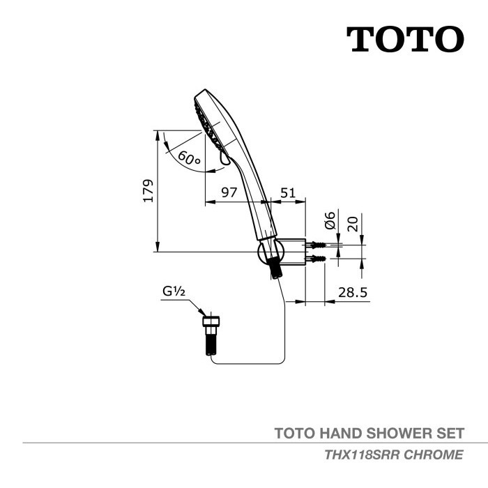 TOTO Hand Shower Set THX118SRR Shower - Shower Mandi - Shower Set NICE