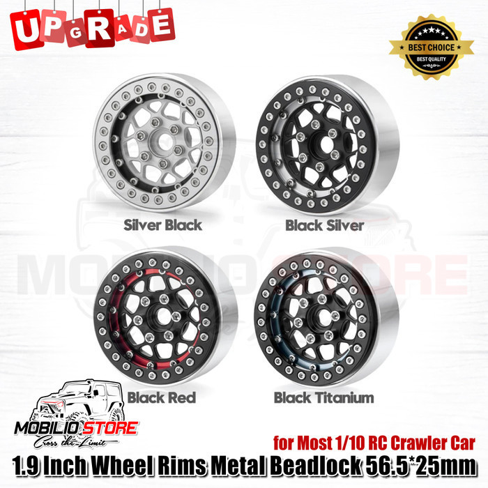 Velg 1.9 Inch Wheel Rims Metal Beadlock for Most 1/10 RC Crawler Car