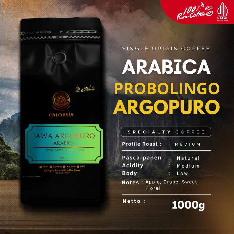 

CALOPSIA Kopi Arabica Argopuro Single Origin 1 Kg (Specialty Grade 1) | Kopi Arabica