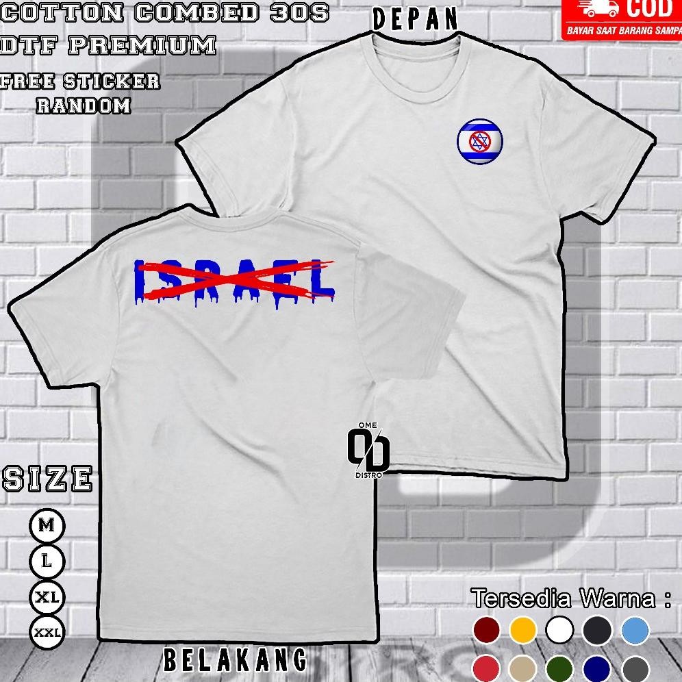 Terbaru Baju Kaos Israel Flag Bendera Israel T-Shirt Premium