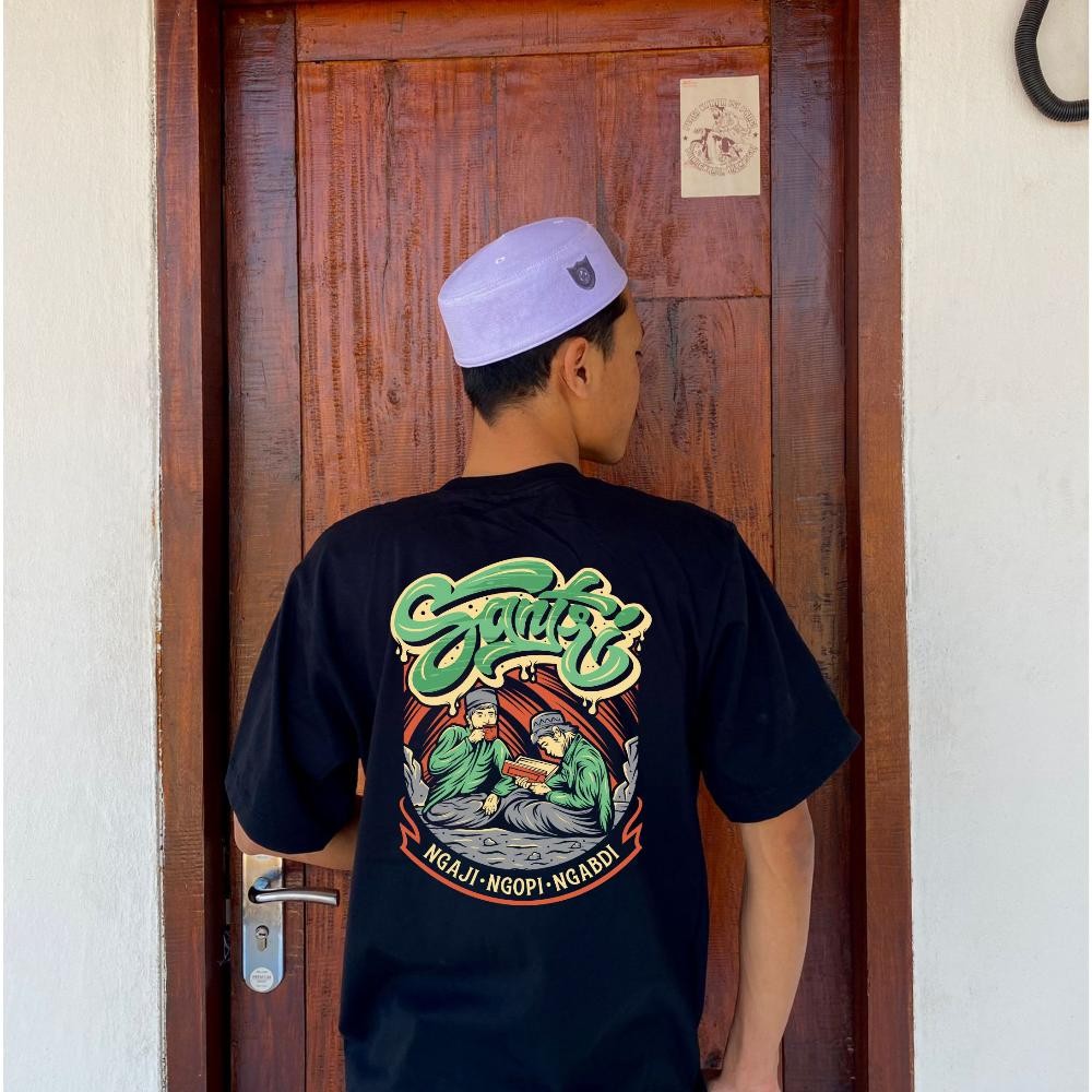 Terlaris Kaos Santri Ngaji Ngopi Lan Ngabdi | Kaos Santri