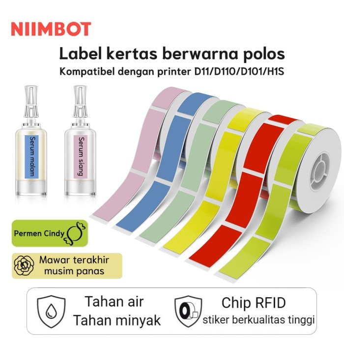 

Sale Niimbot D11 D110 D101Stiker Label Warna Solid Stiker Belajar Tahan Air