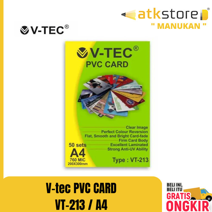 

V-tec Plastik PVC CARD VT-213 A4 putih / PVC ID CARD KTP