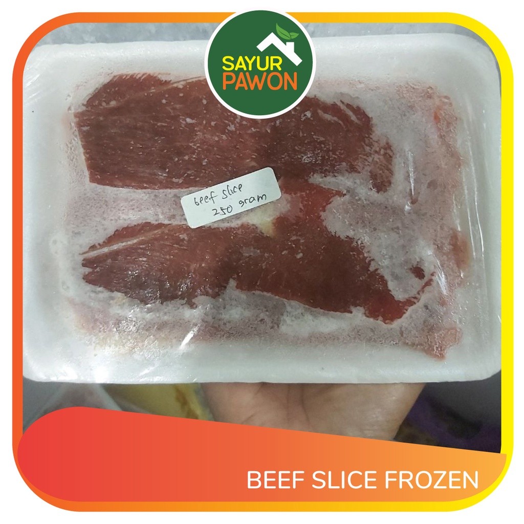 

BEEF SLICE tanpa lemak Daging Sapi Impor (Frozen) per 250 gr Halal