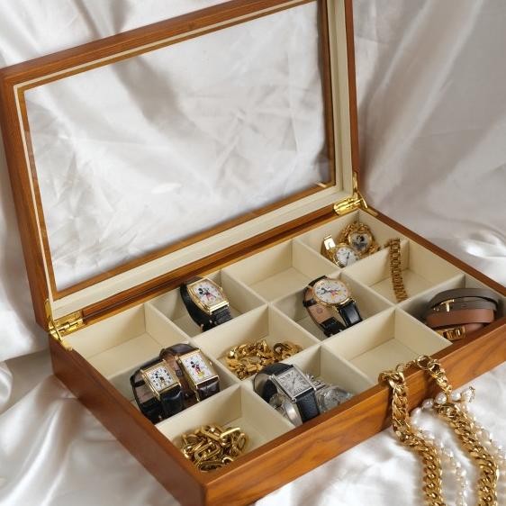 Wooden Jewelry Box 12 Parts / Box Perhiasan
