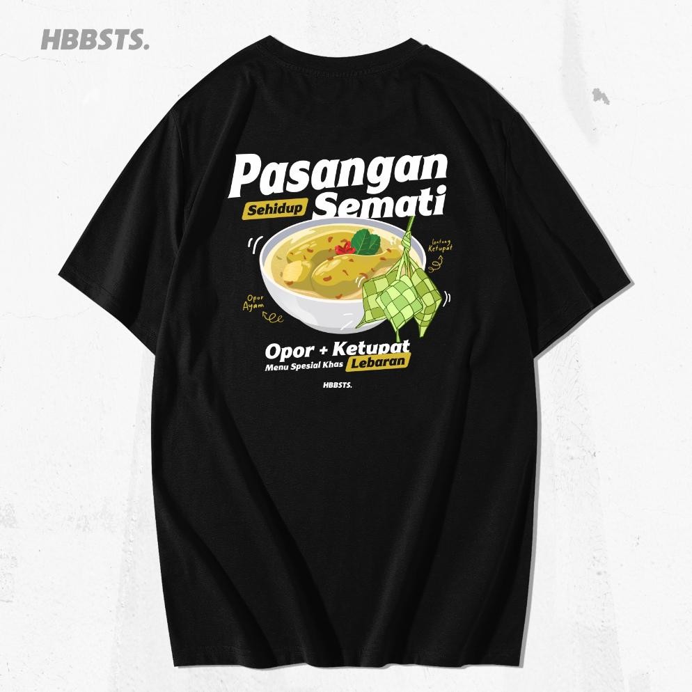Limited Hobbies Tees Tshirt Lebaran Opor + Ketupat Black Kaos Lebaran