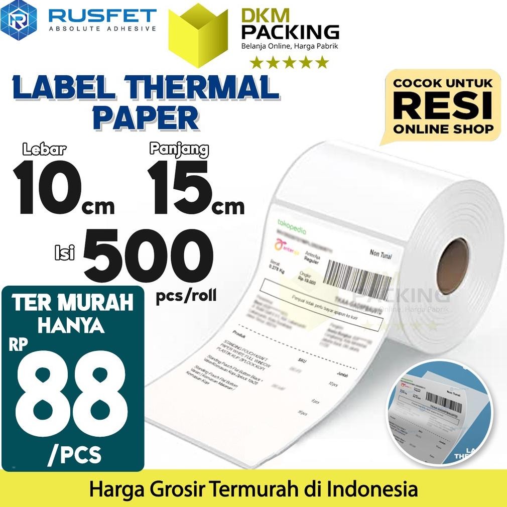 

wd-54 Label Stiker Thermal Paper A6 10x15mm 100x150 cm Sticker Barcode Resi RUSFET TERMURAH Termurah
