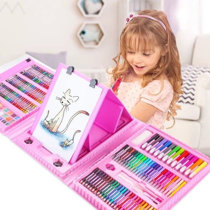 

Azalia New Alat Lukis Set 208 Pcs Alat Menggambar Melukis Anak-Anak Art