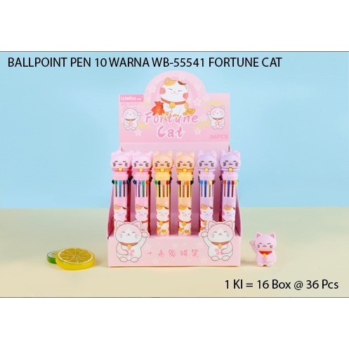 

------] ballpoint 10 warna gambar kucing keberuntungan lucky cat satuan benny merek weibo pulpen