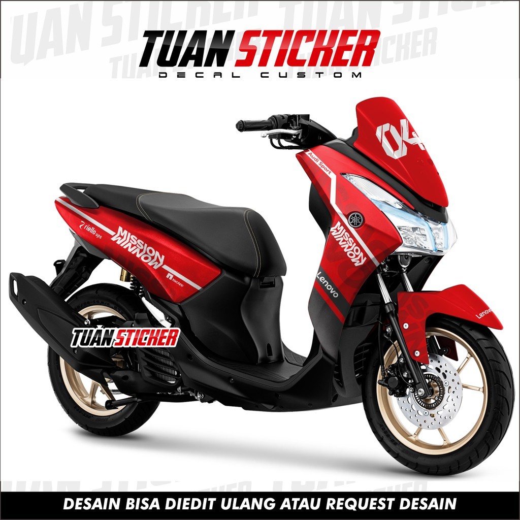 Sticker Striping Decal Yamaha Lexi, Sticker Decal Lexi, cetak sticker lexi, striping lexi mission