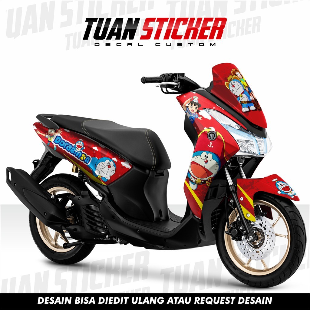 Sticker Striping Decal Yamaha Lexi, Sticker Decal Lexi, cetak sticker lexi, striping lexi doraemon