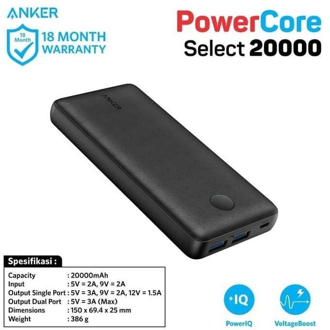 Anker Power Bank PowerCore Select 20000 mAh