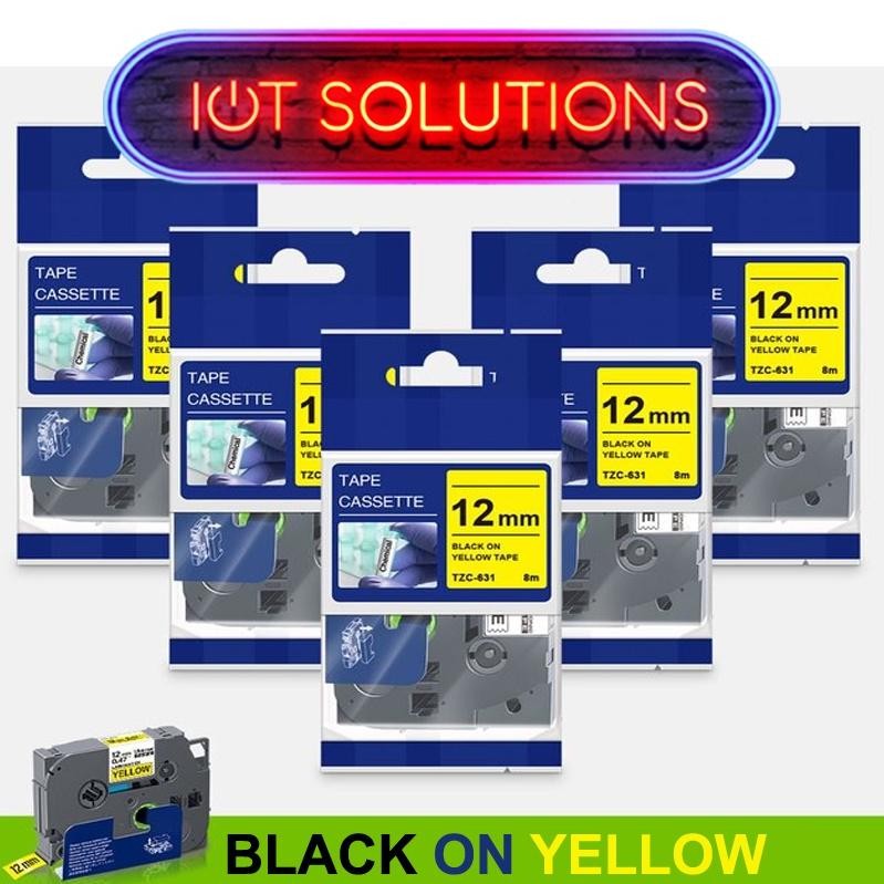 

TERLARIS Label Tape Brother Compatible TZE-231 12mm 8m TZe231 631 334 PT-H110 D210 Black White Clear Red Gold Blue Green Yellow Fluorescent ba-34