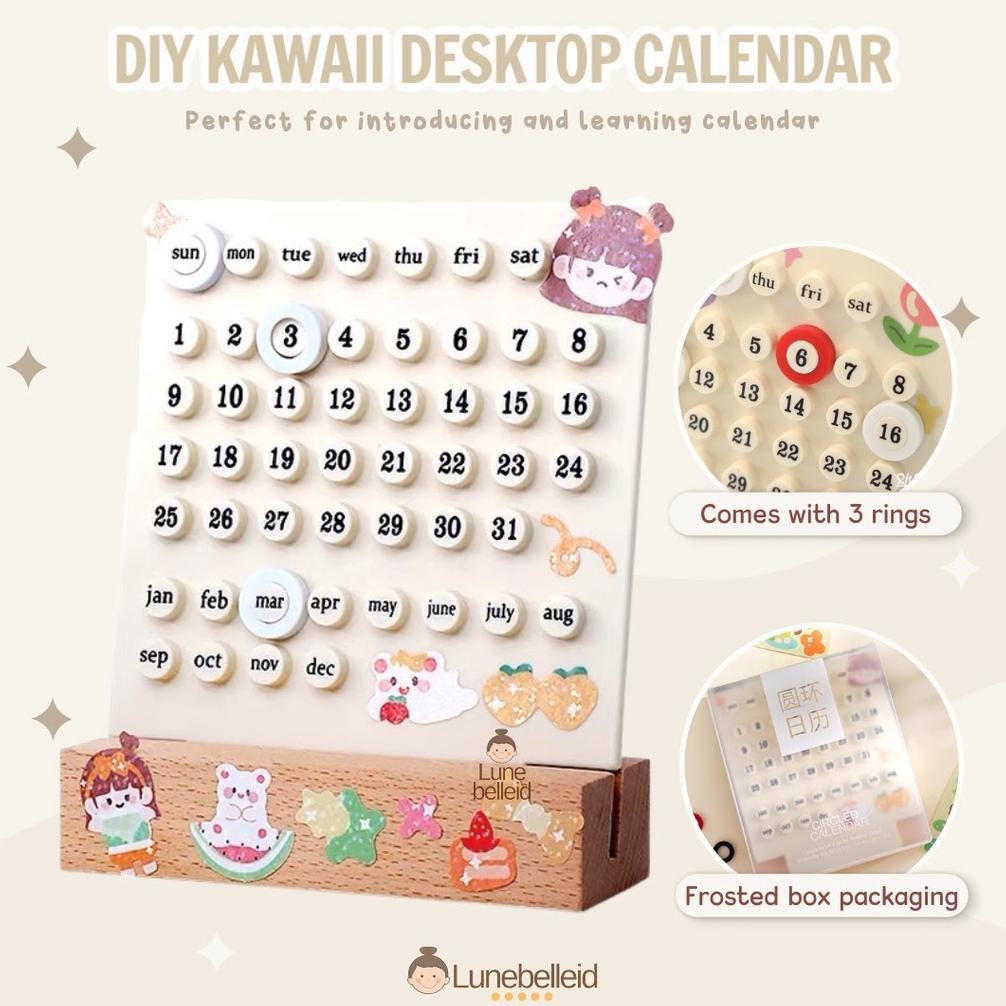 

ii-99 DIY Kawaii Desktop Calendar / Kalender Meja Belajar / Hadiah Kado Natal Anak Murah