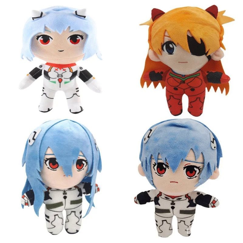 20CM Ayanami Rei Plush Asuka Langley Soryu Rei Plush Stuffed Ray Japanese Anime Kawaii Cute Cartoon 