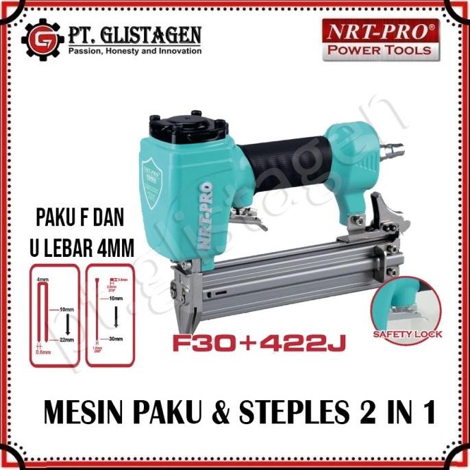 

Nrt-Pro F30+422J Mesin Air Nailer Safety Lock 2In1 Staples Paku Tembak