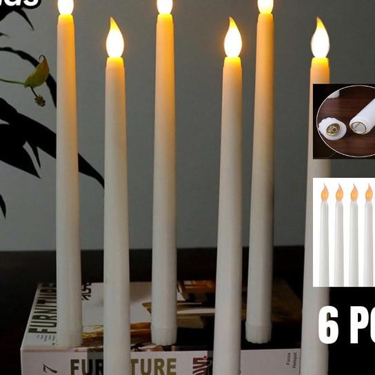 Lilin Led - Lilin Panjang 6Pcs Lampu Elektrik Lilin - Lilin Lampu