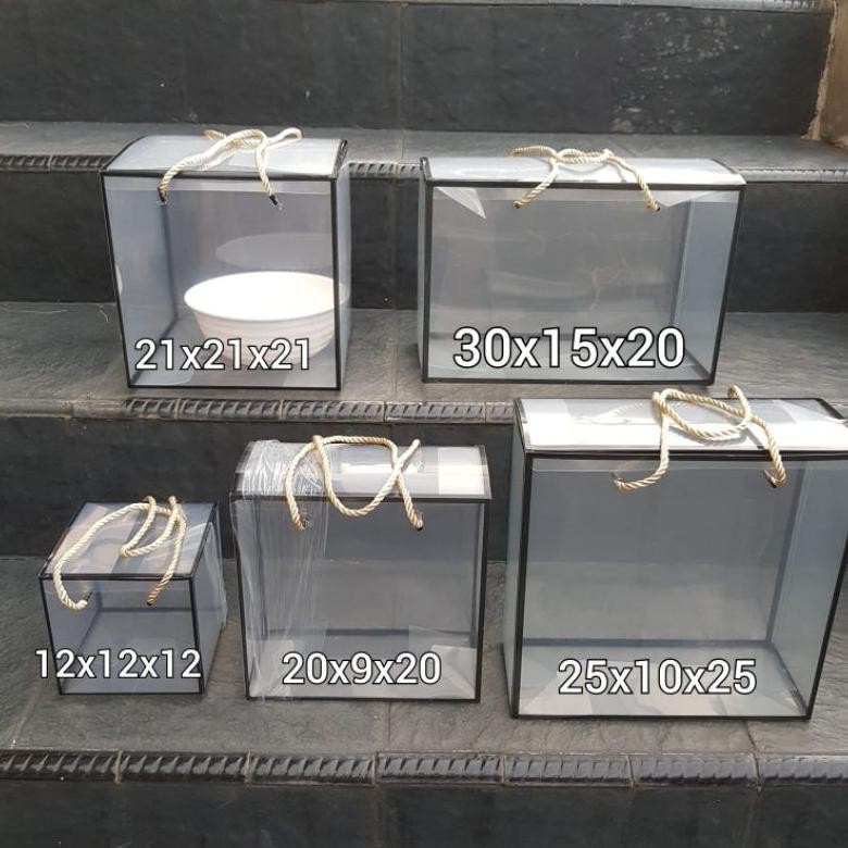 

NLD-1419 5pcs Gift Box Mika/Kotak Mika Polos Dengan List Termurah