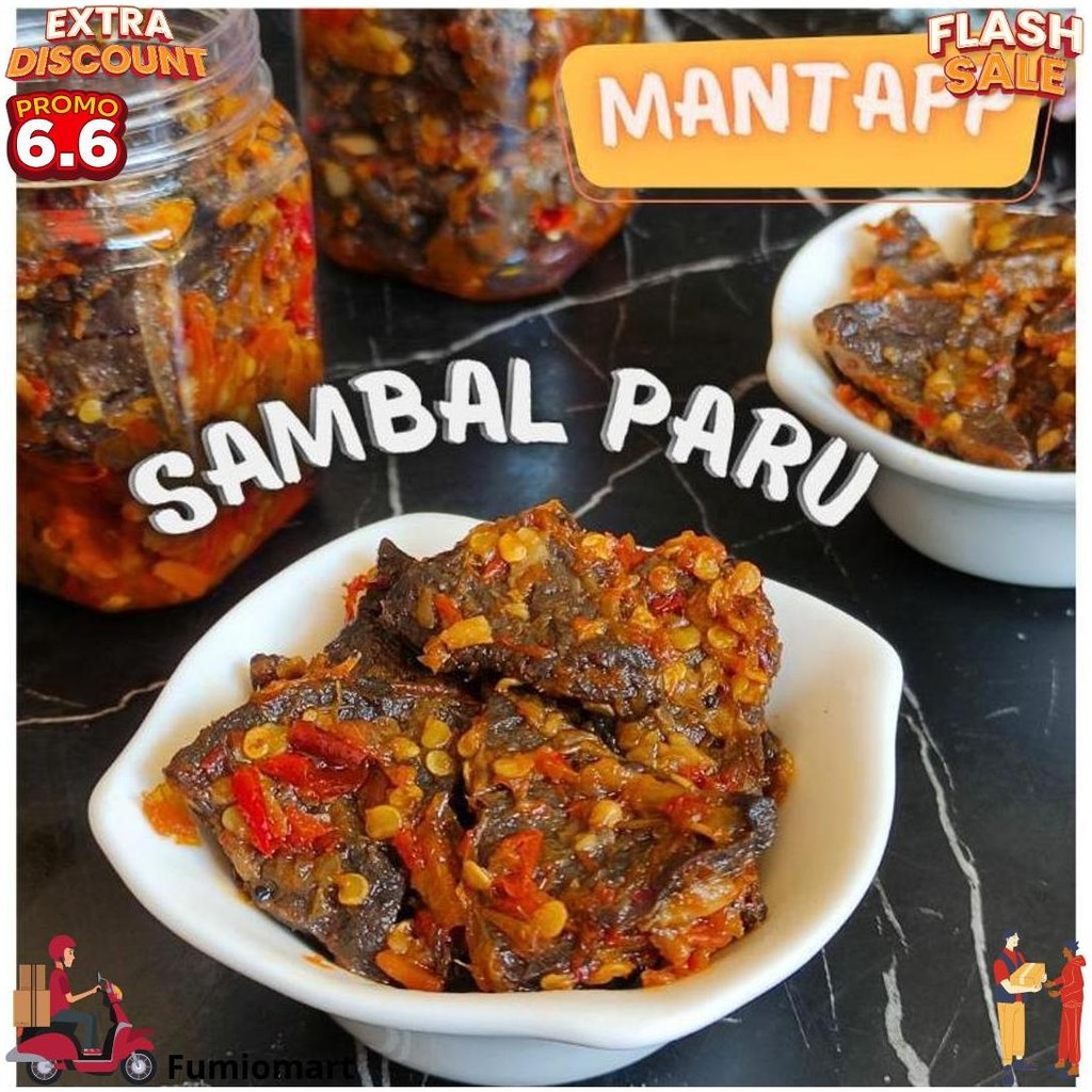 

220Gr (Premium) Sambal Cumi, Paru, Cakalang, Roa, Ayam Suwir, Pete, Teri Medan, Jengkol, Bawang, Terasi D Terlaris