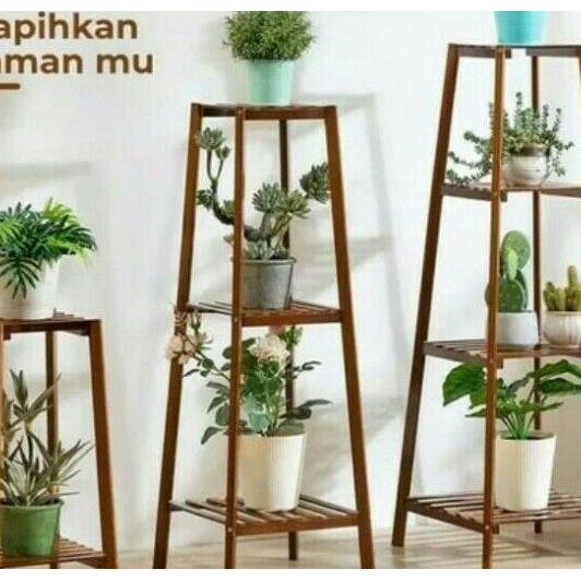 Standing Pot Rak Bunga Susun Dari Kayu