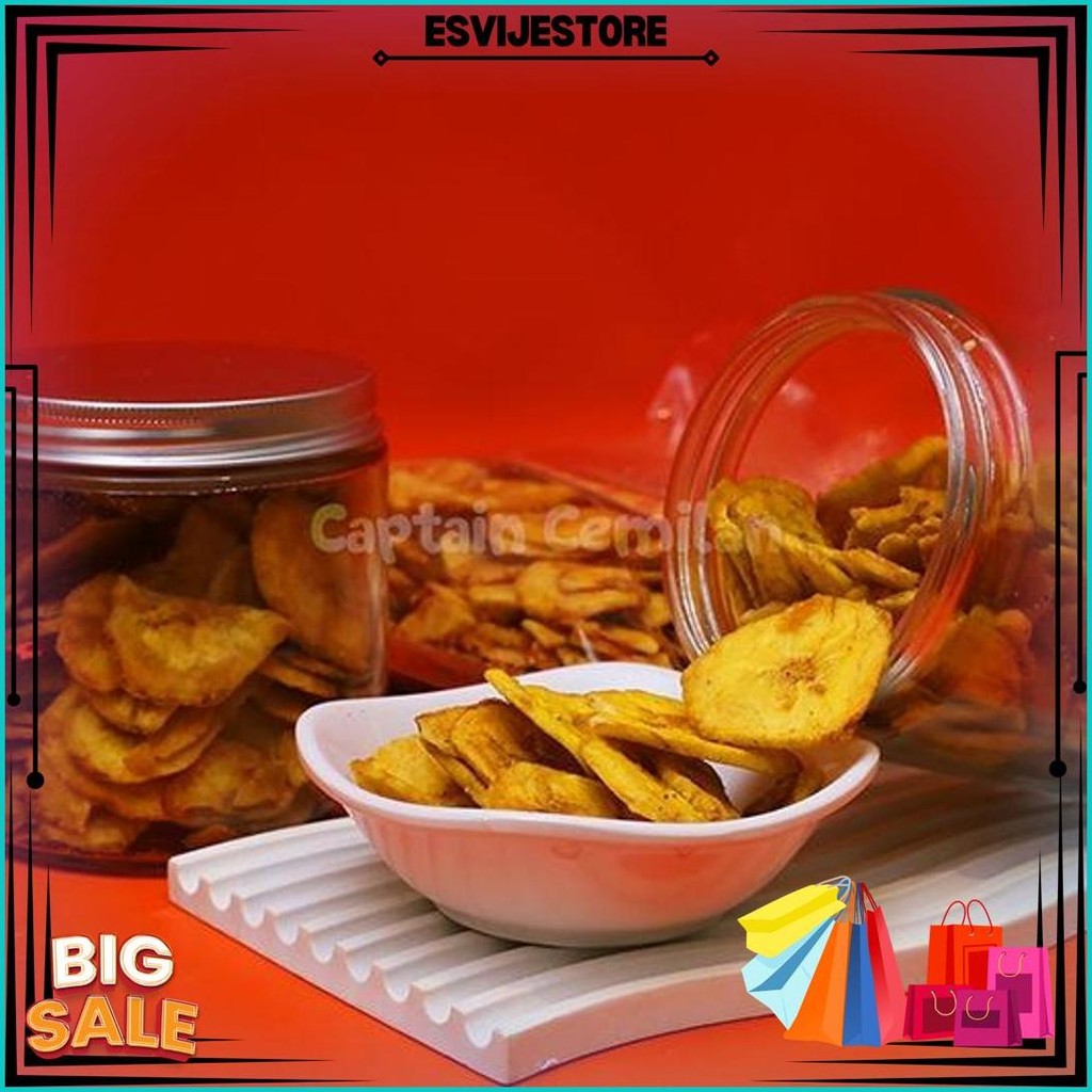 

500Gram Keripik Pisang Manis Renyah Dibalut Lelehan Gula Pasir Captain Cemilan D Cod