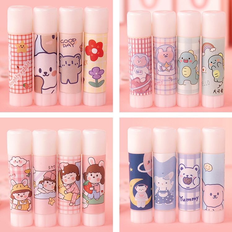 

[MILOLI] SOLID GUM GLUE STICK KARTUN Paper Lem Kertas Lem Stik Putar Made in Korea - F0193