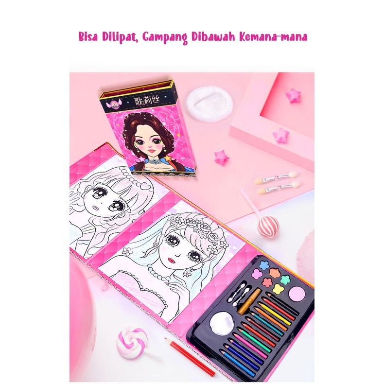 

Beauty Makeup Grafiti Mainan Anak Menggambar Menwarnai Buku gambar Cewek