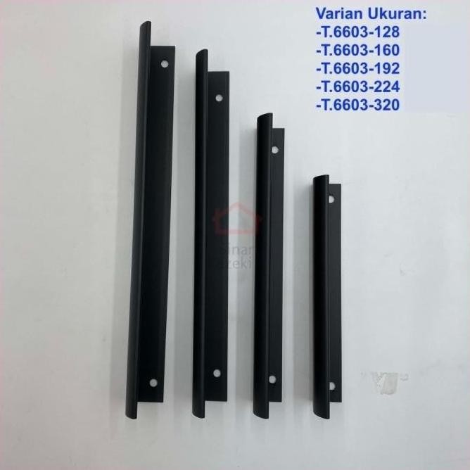 Tarikan 6603-320 Black Hitam Handle Laci Pintu Lemari Minimalis Dapur