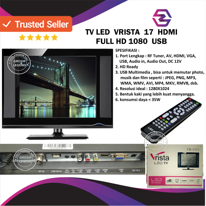 Tv Led Vrista 17 HDMI Full HD 1080 USB Movie