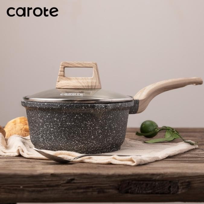 Carote Essential Woody Panci Susu Anti Lengket Sauce Pan Batu Granit
