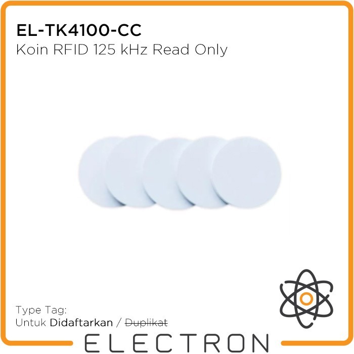 

EL-TK4100-CC RFID Coin Tag 125kHz Proximity EM4100 Koin Bulat Read LFC