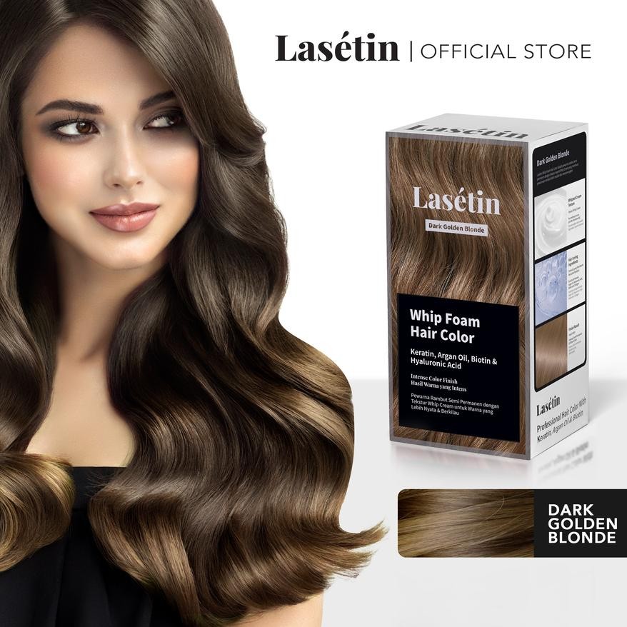 fg-80 Lasetin Whip Foam Hair Color (Dark Golden Blonde) - Pewarna rambut permanen yang menutrisi ram
