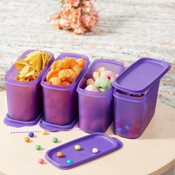 tupperware isi 4toples tempat kue kering kotak penyimpanan makanan box