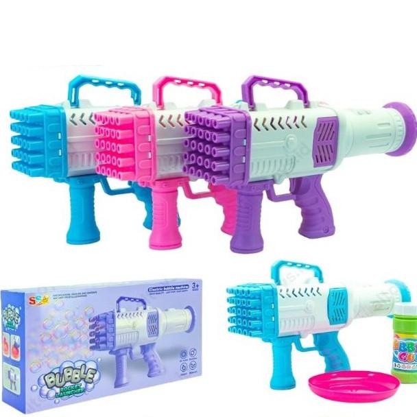 DISKON BULANAN  Mainan Bubble Gun Bazoka 25 Lubang Gelembung Babel Basoka