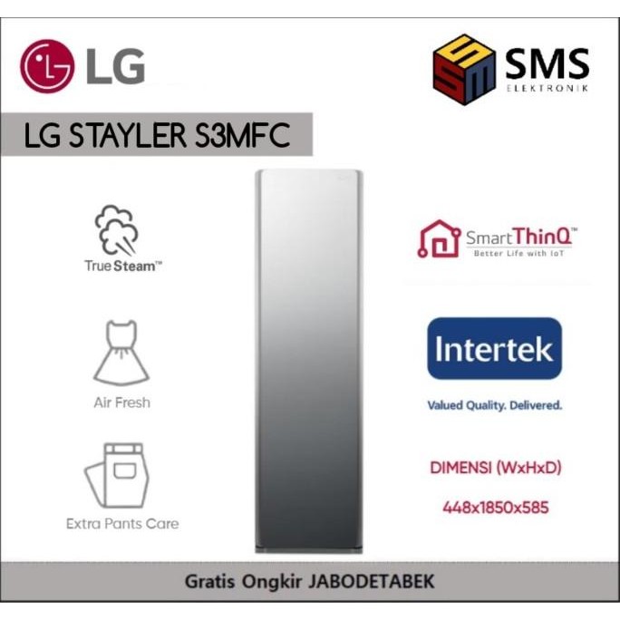 LG S3MFC Styler Steam Clothing Care dengan TrueSteam & ThinQ WiFi /  S3MFC