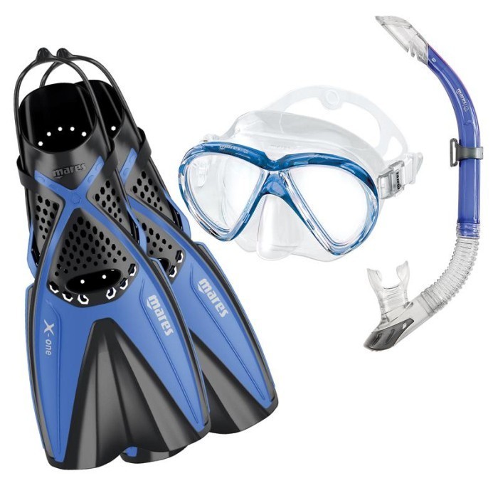 Els Ptr Alat Snorkling/Selam Paket Merk Mares Fin Lentur, Kacamata,Snorkel,Tas Terlaris