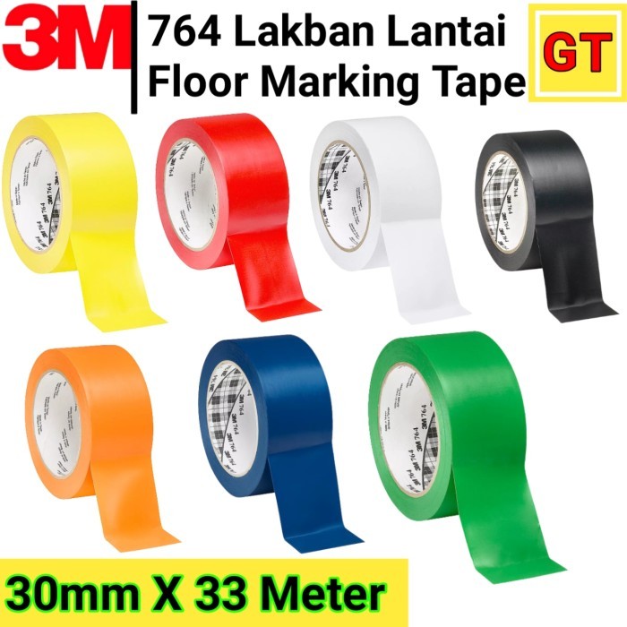 

Sale Lakban Lantai 3M 764 Vinyl Floor Marking Tape Pembatas Rekat Kuat 30Mm