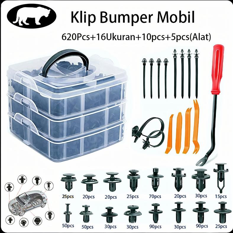 Premium 620PcsKlip Bumper Mobil/Baut Rivet Mobil Baut Rivet Baut Rivet Mobil Rivet Screw Bamol Baut 