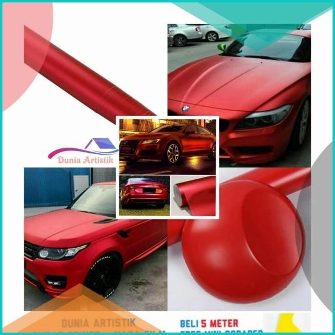 Jual stiker Merah doff// wrapping mobil dan motor //stiker premium 8JV
