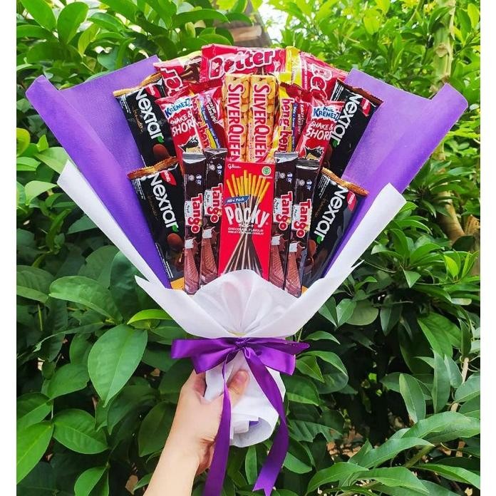 

re-65 (S) Buket snack silverqueen/paket/bingkisan Snack Ulang Tahun/Ultah/ Wisuda/Kado/Hadiah Premium