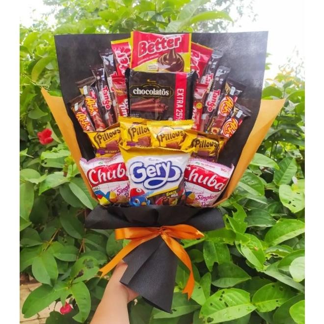 

TERLARIS!! (S) Buket Gery chocolatos hitam gold keren enak cantik unik /paket/bingkisan Snack Ulang Tahun/Ultah/ Wisuda/Kado/Hadiah Hemat