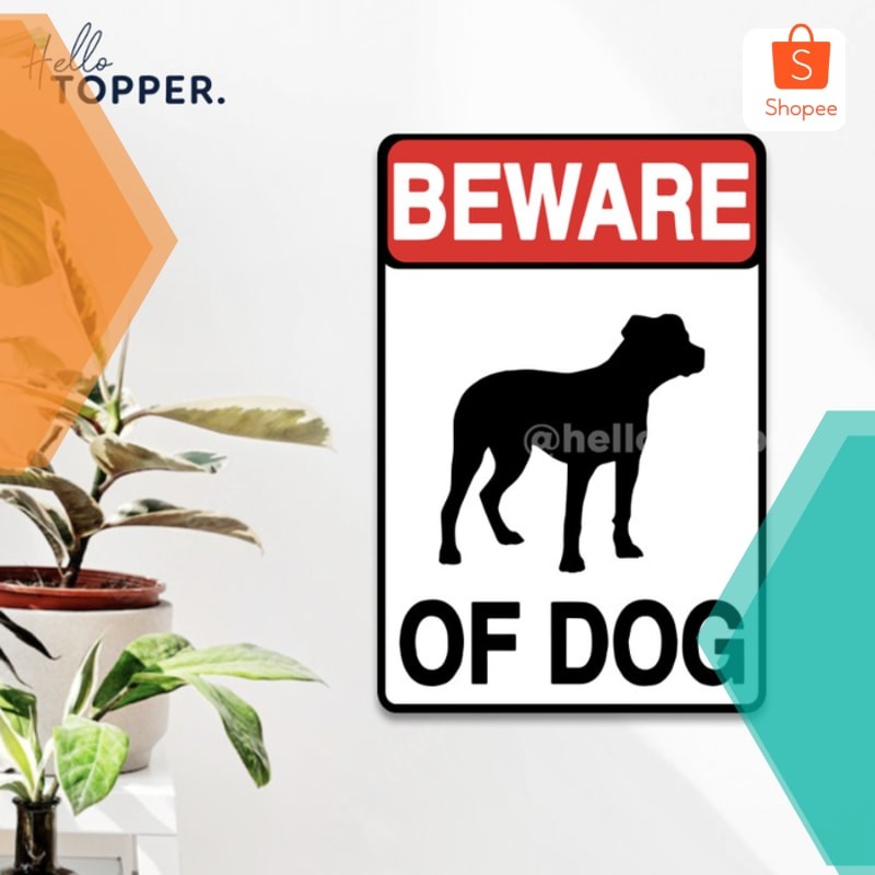 Grosir Sign Akrilik Beware of The Dog Awas Anjing Galak Papan Acrylic Keren
