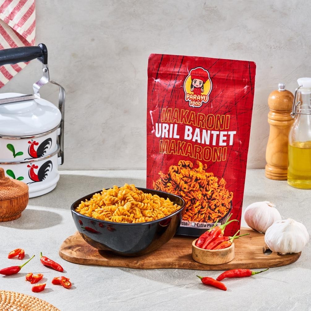 

Sale! Parayu Food - Paket Usaha Dapat 25 Pcs Ukuran 50gr Varian Bareng Kripca Lidi Makaroni Urill Bantet Kerupuk Basreng Original