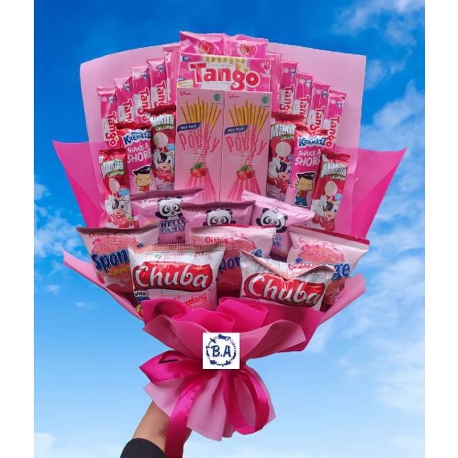 

ed-7 (B) Buket BESAR PINK CANTIK KEREN PREMIUM /paket/bingkisan Snack Ulang Tahun/Ultah/ Wisuda/Kado/Hadiah Murah