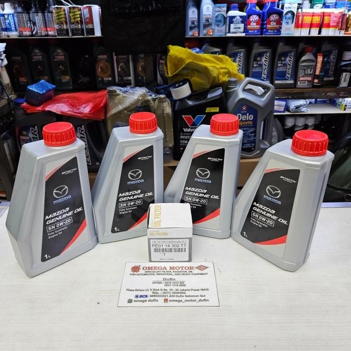 Oli  Paket Mazda Oli 0W20 4Liter + Filter Oli Mazda 2 Skyactive Original