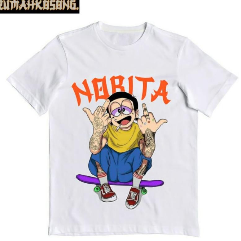 Promo Tshirt Baju Kaos Distro Nobita Skate / Kaos Distro Pria Wanita