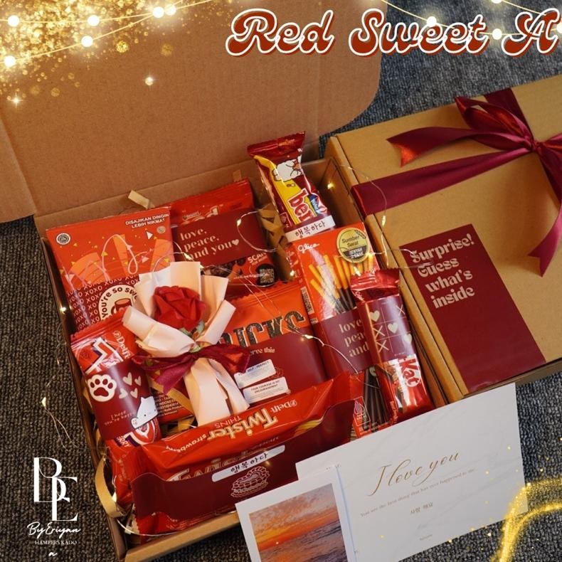 

LI34 Hampers Snack Box Set Kado Jajan Gift Box Makanan Minuman Makanan Ringan Ulang Tahun Valentine Wisuda Anniversary Sempro Hari Guru Bestie Crush Pacar Red Sweet Series Food Original