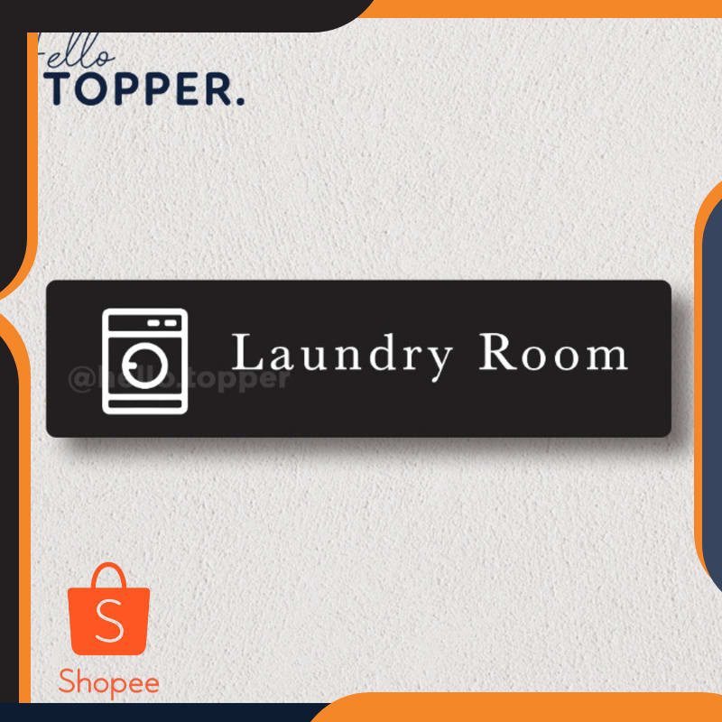 

Terlaris Akrilik Sign Board Label Signage UV Print - Laundry Room - Hitam Keren