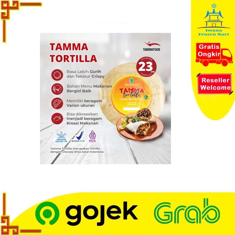 

Tortila / Tortilla / Kulit Kebab Crispy Ukuran 23cm - Isi 1100gr/20 Lembar - TAMMA