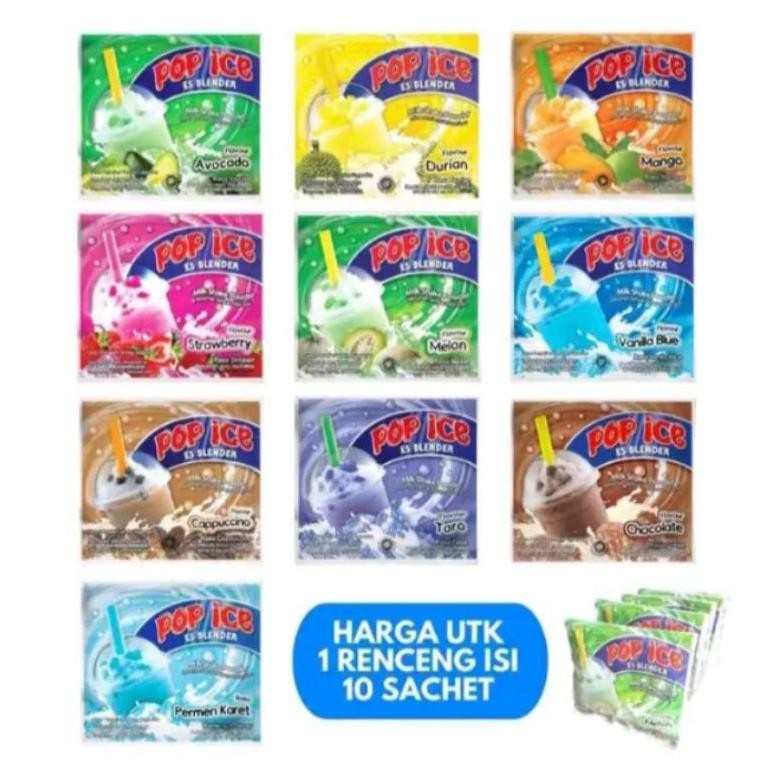 

Pop Ice 25gr Es Blender Renceng Isi 10 sachet